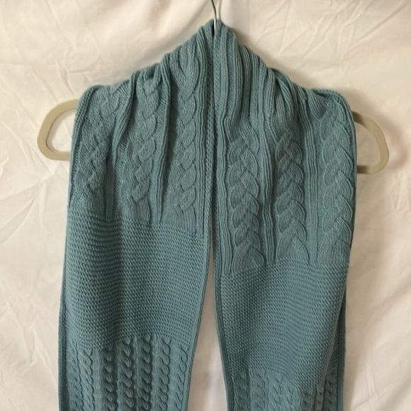 Kate Spade: Sky Blue Cable Knit Scarf - Picture 7 of 16